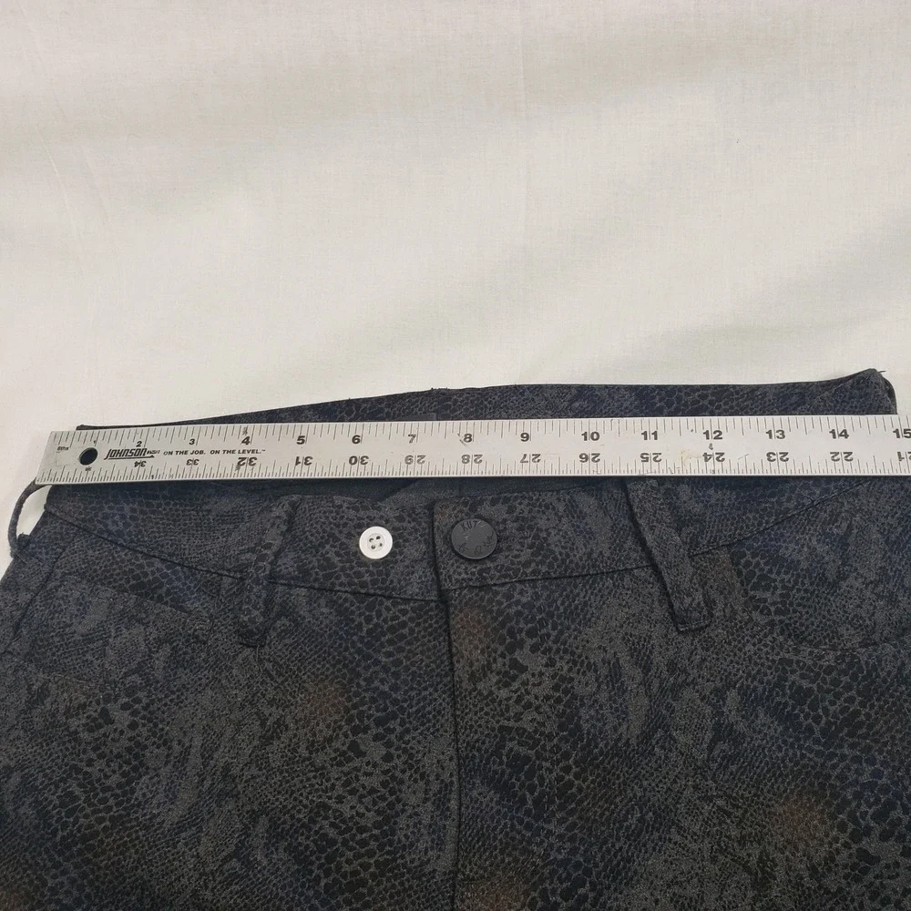 KUT from the Kloth Women Snakeskin Print Pants Size 12 Black Grey KP438MA4 - Picture 6 of 13